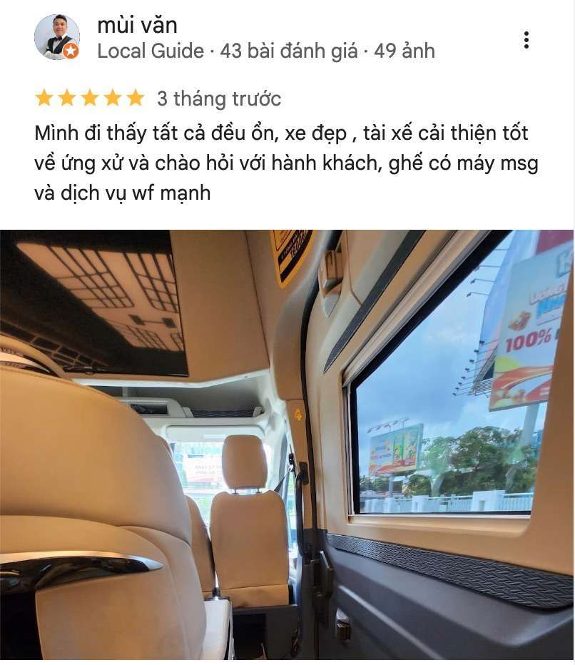 Khách hàng Mùi Văn đánh giá dịch vụ Hải Vân Vũng Tàu